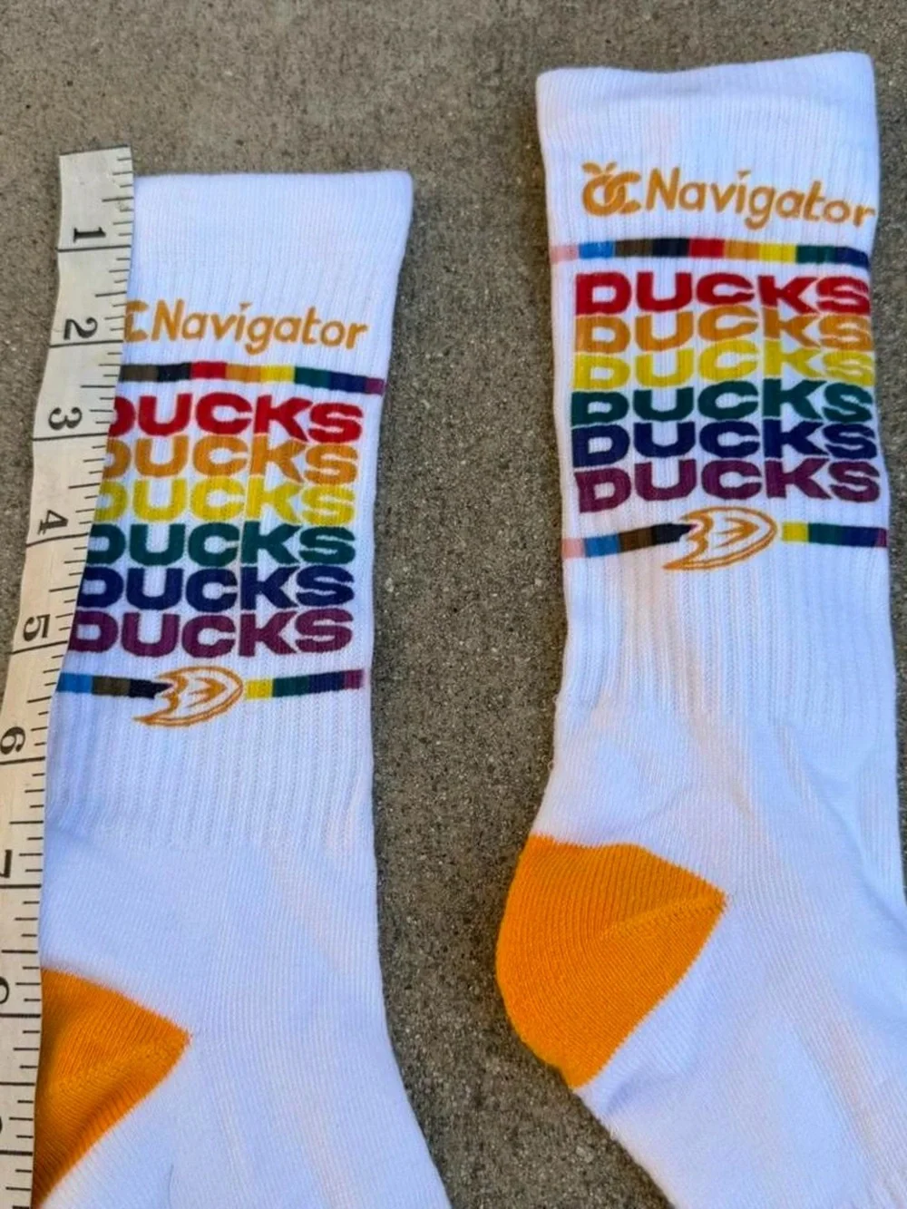 Anaheim Ducks Pride Rainbow Athletic Socks NWOT One Size Unisex